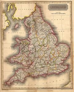 England and Wales antique map 1829