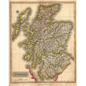 Scotland antique map 1829