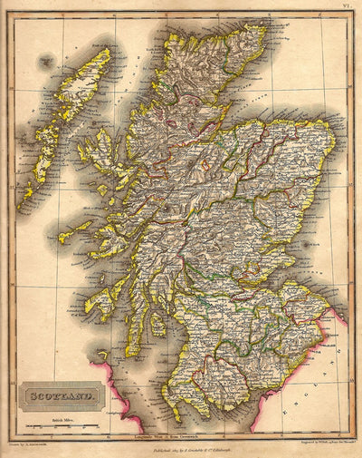 Scotland antique map