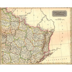 France North East antique map