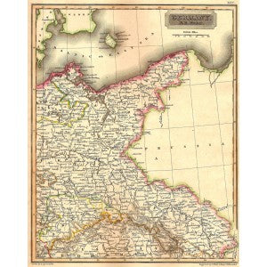 Germany North East antique map 1829