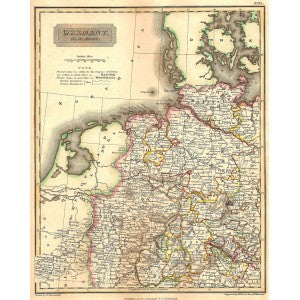 Germany North West antique map