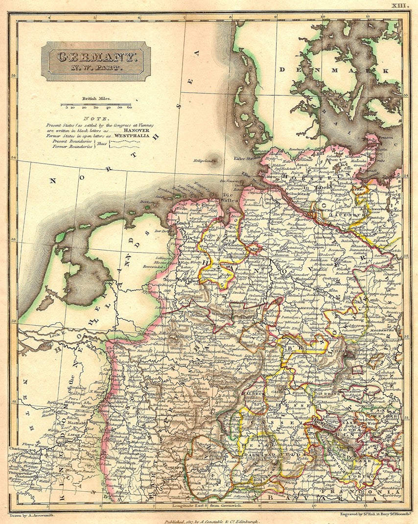 Germany North West antique map