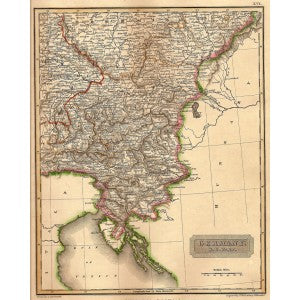 Germany South East antique map 1829