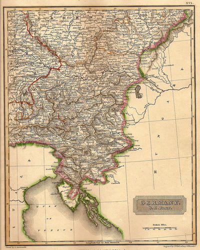 Germany South East antique map