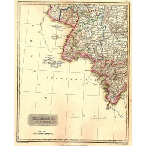 Germany South West antique map