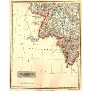 Germany South West antique map 1829