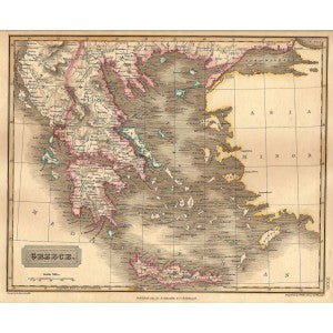 Greece antique map published 1829