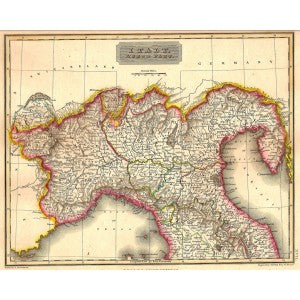 Italy antique map 1829