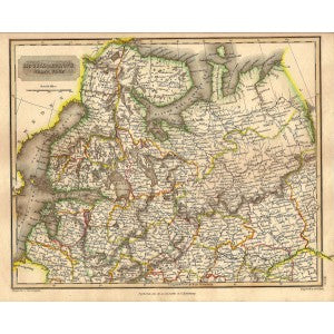 Russia in Europe antique map 1829