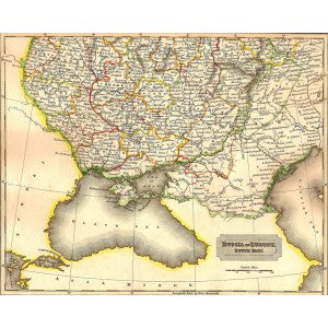 Russia Europe antique map
