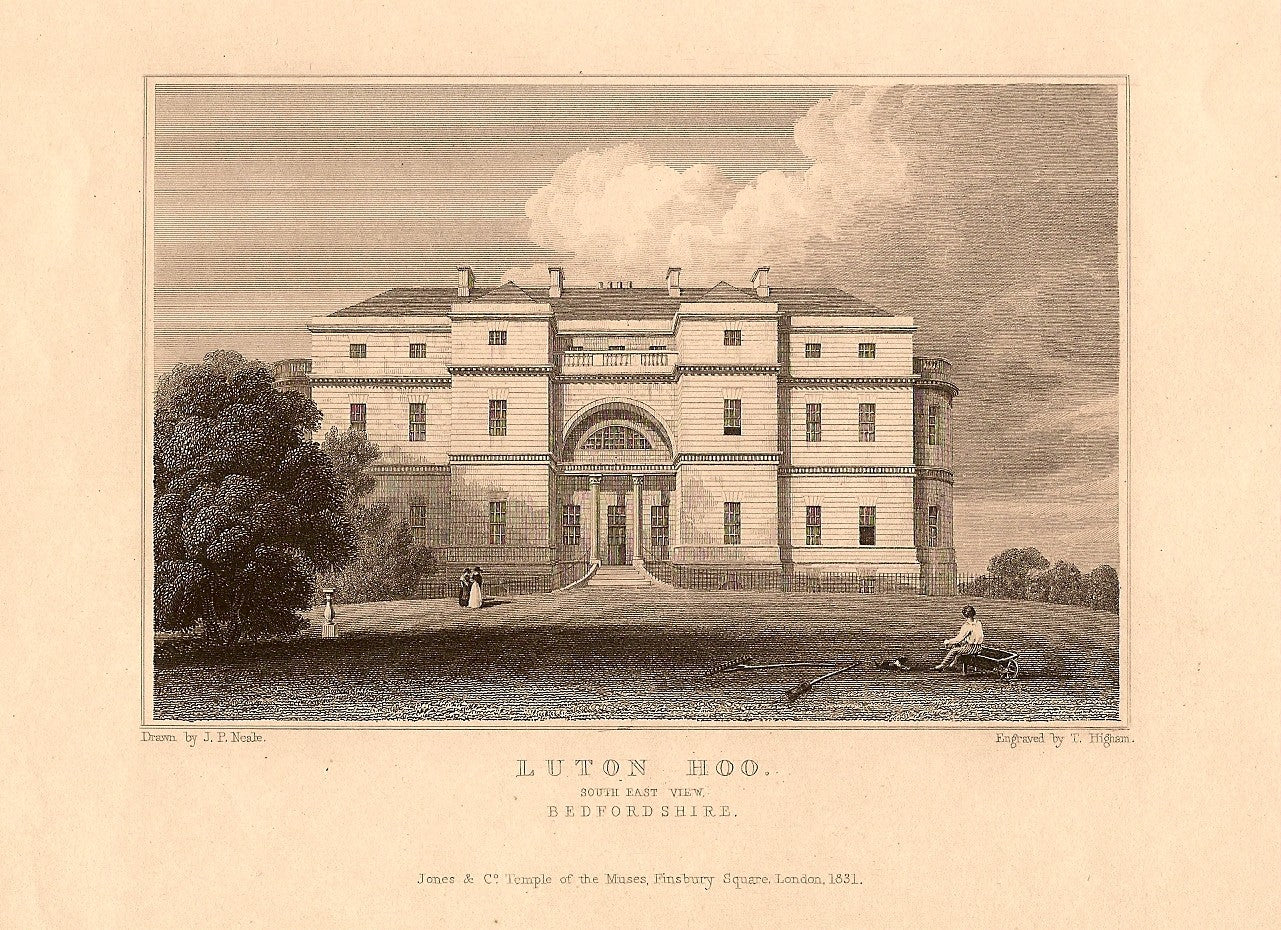 Luton Hoo Bedfordshire antique print