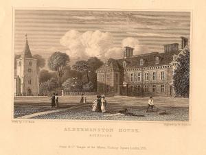 Aldermanston House Berkshire original antique print 1847