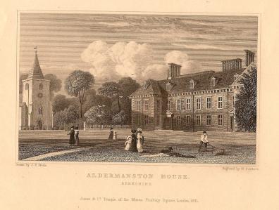 Aldermanston House Berkshire antique print