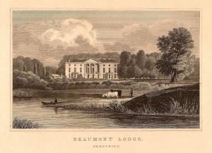 Beaumont Lodge Berkshire antique print 1847