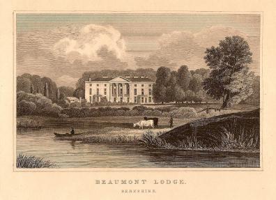 Beaumont Lodge Berkshire antique print 1847