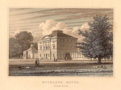 Buckland House Oxfordshire formerly Berkshire antique print