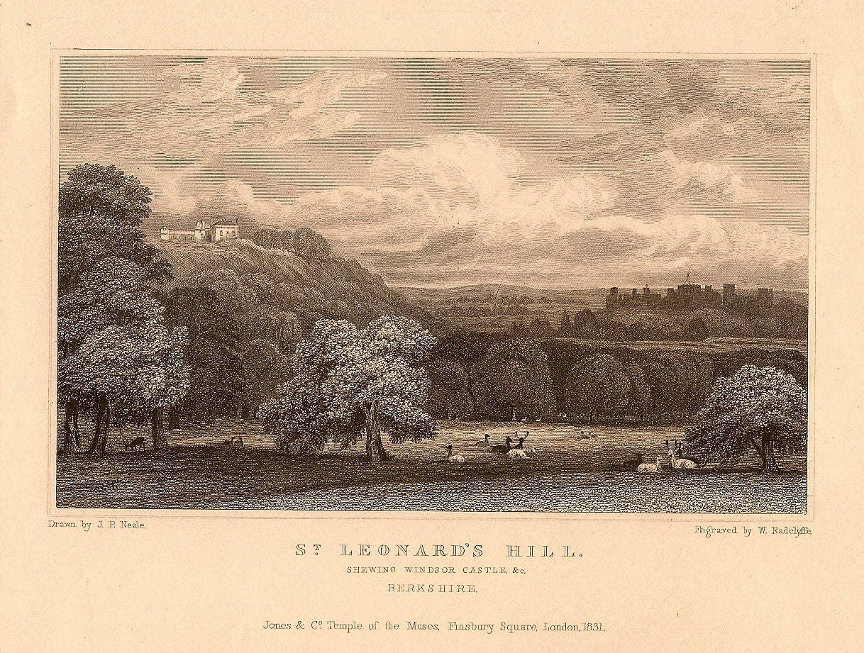 St Leonards Hill Berkshire antique print