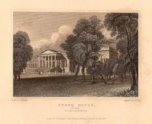 Stowe House Buckinghamshire antique print