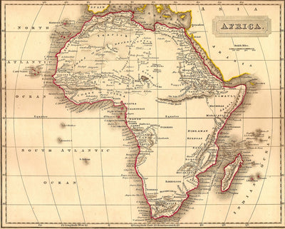 Africa guaranteed original  antique map published 1829