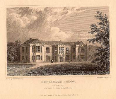 Hatherton Lodge Cheshire antique print