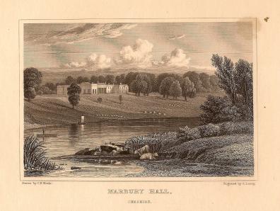Marbury Hall Cheshire antique print