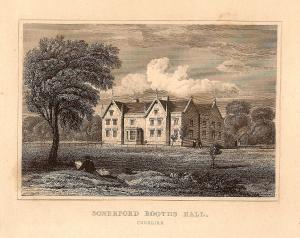 Somerford Booths Hall Cheshire antique print