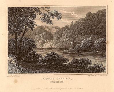 Corby Castle Cumbria antique print