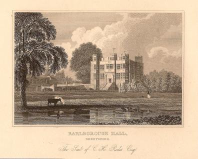 Barlborough Hall Derbyshire antique print 1847
