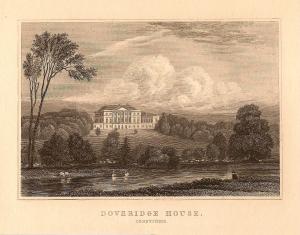 Doveridge House Derbyshire antique print