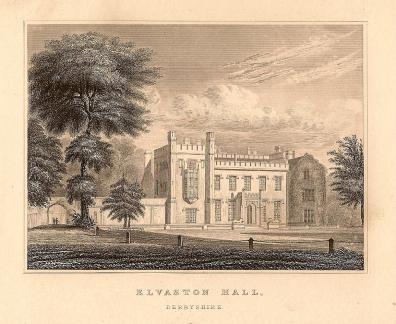Elvaston Castle Derbyshire antique print