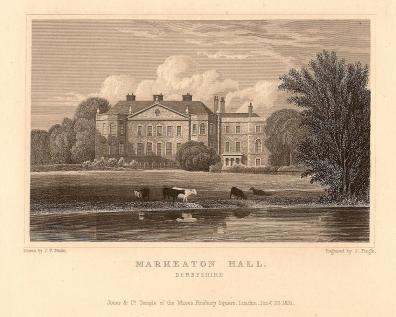 Markeaton Hall Derbyshire antique print
