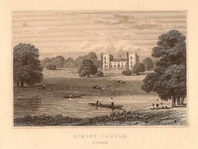 Lumley Castle Durham antique print