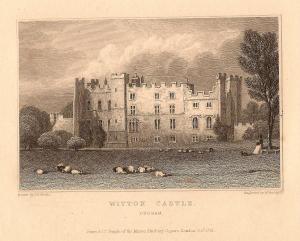 Witton Castle Durham antique print published 1847