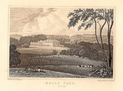 Rolls Park Loughton Essex antique print