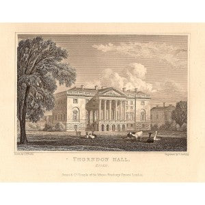 Thorndon Hall Essex antique print