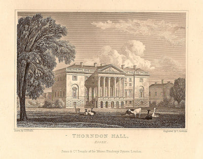 Thorndon Hall Essex antique print