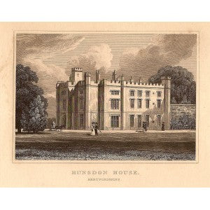 Hunsdon House Hertfordshire antique print 1847