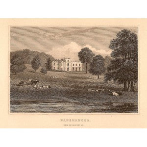 Panshanger House Hertfordshire antique print 1847