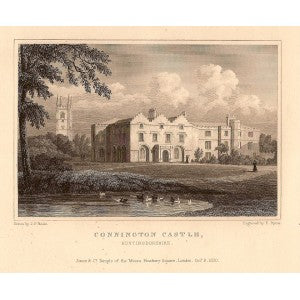 Conington Castle Huntingdonshire antique print