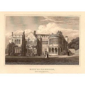 Hinchingbrooke Huntingdon Cambridgeshire antique print
