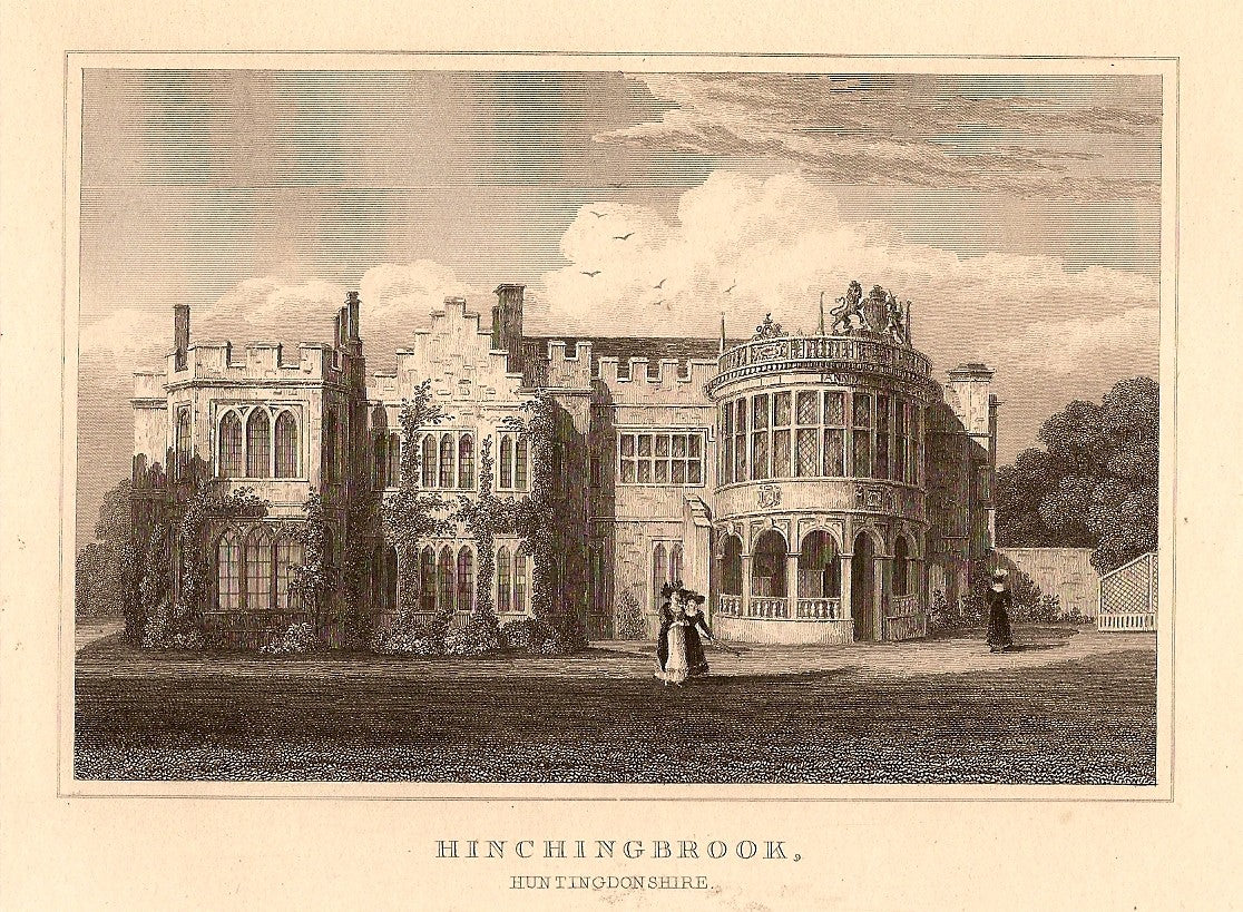 Hinchingbrooke Huntingdon Cambridgeshire antique print