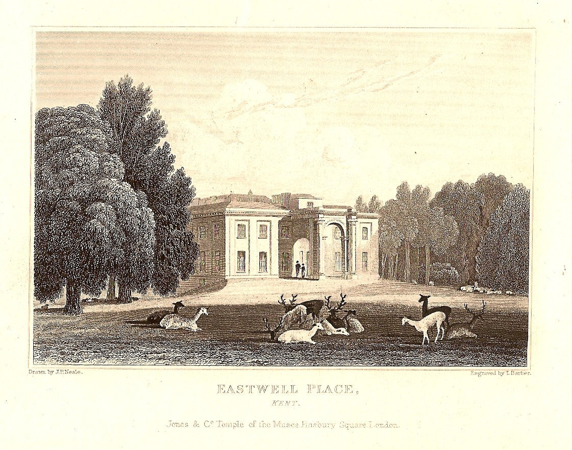 Eastwell Park Ashford Kent antique print