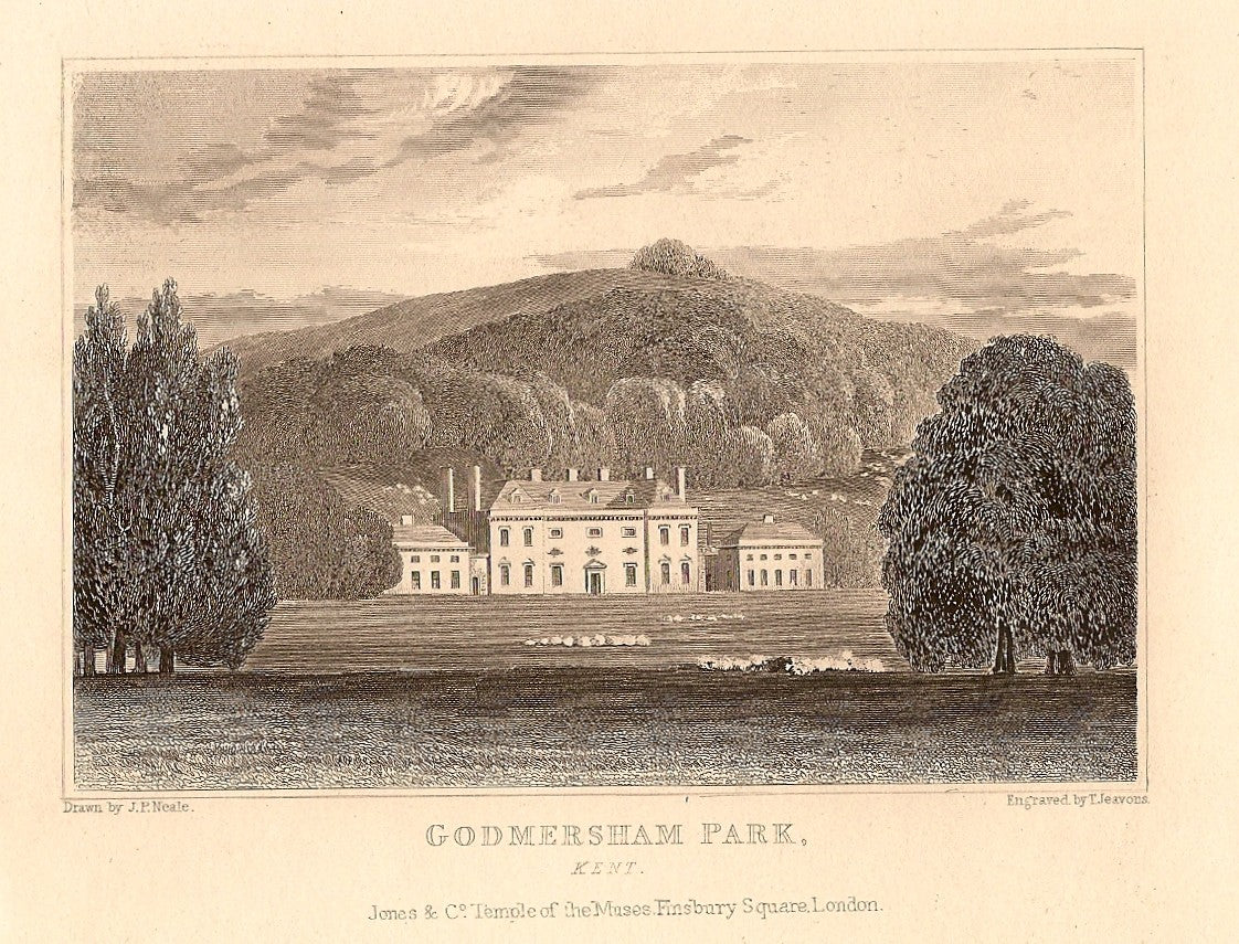 Godmersham Park Kent antique print