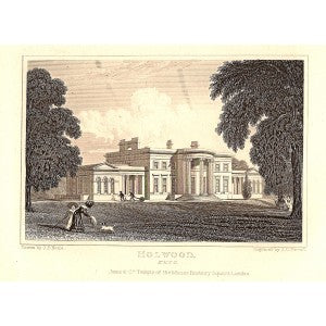 Holwood House Kent antique print 1847
