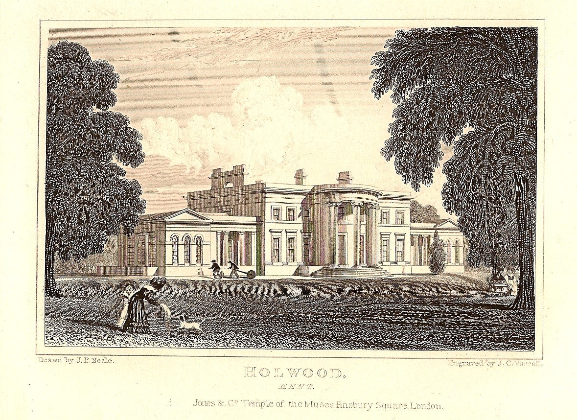 Holwood House Kent antique print 1847