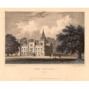Lee Priory Lewisham Kent antique print