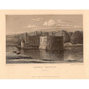 Leeds Castle Kent antique print