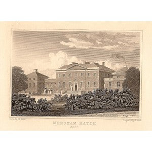 Mersham Hatch Kent antique print published 1847