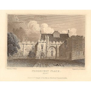 Penshurst Place Kent antique print
